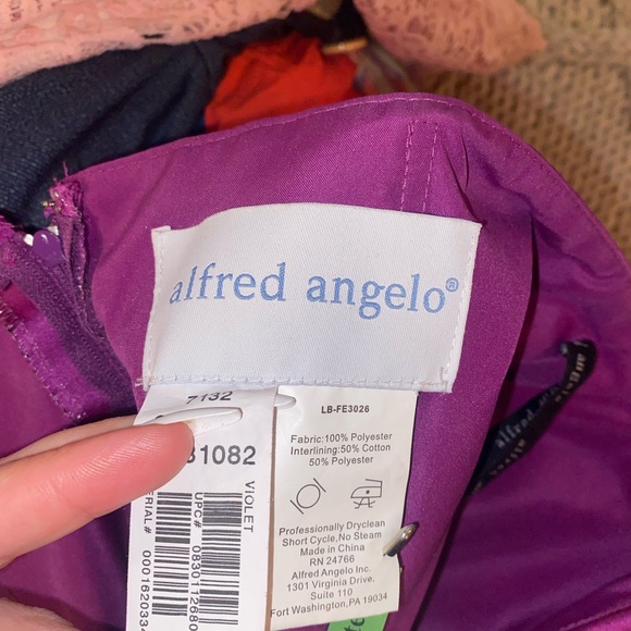 ALFRED ANGELO PURPLE SATIN STRAPLESS DRESS— size 12 - Picture 4 of 4